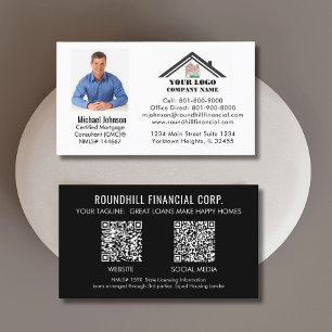 Professional Mortgage Photo Logo QR Code Business Card