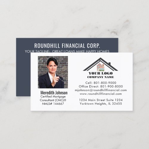 Professional Mortgage Photo Logo QR Code Business Card