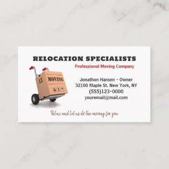 Professional Moving Company Dolly Mover Service Business Card by tyraobryant at Zazzle