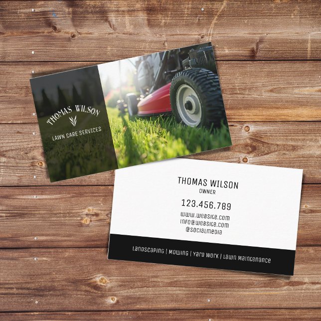 Professional Mower Lawn Maintenance Landscape  Business Card (Creator Uploaded)