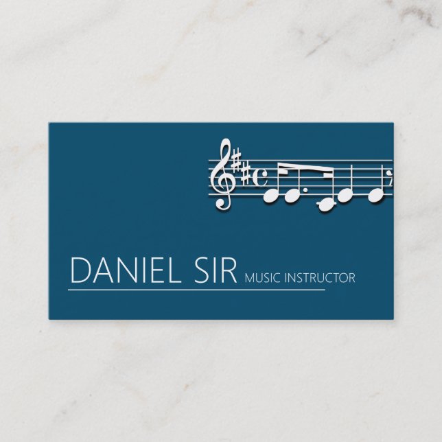 Professional Music Instructor Business Card (Front)