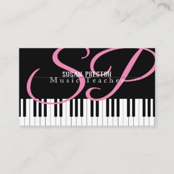 Professional Music Teacher | Piano Keys Business Card by bestcards4u at Zazzle