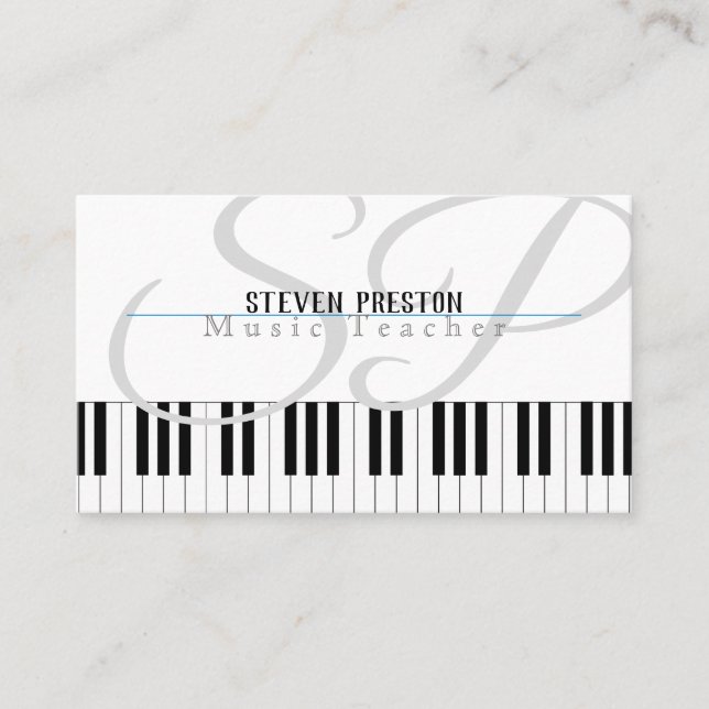 Professional Music Teacher | Piano Keys Business Card (Front)