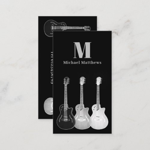 Professional Musician Guitar Music Teacher  Business Card