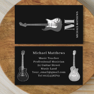 Professional Musician Guitar Music Teacher  Business Card