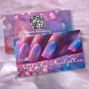 Professional Nail Artist Salon Manicure OR Code Business Card