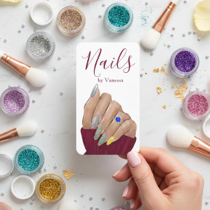 Professional Nail Salon Manicurist QR Code Modern Business Card