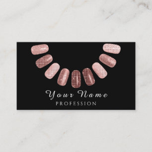 Professional Nails Salon Manicurist Rose Black Business Card