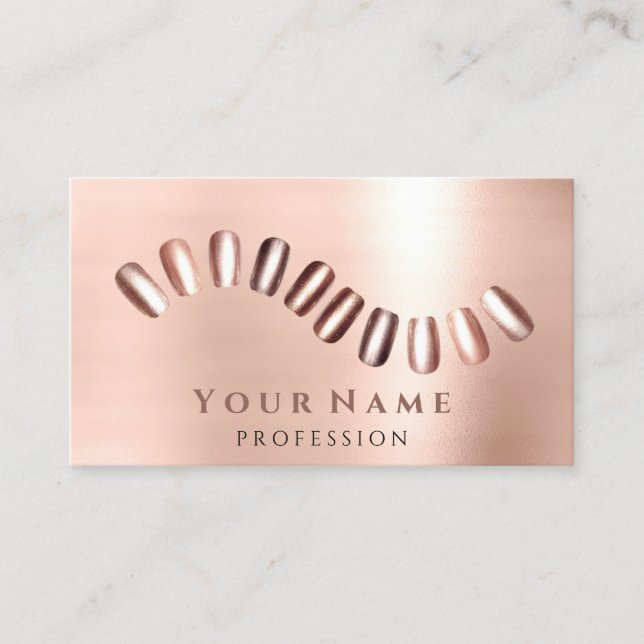 Professional Nails Salon  Manicurist Rose Blush Business Card (Front)