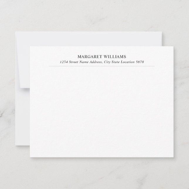 Professional Name Address Note Card (Front)
