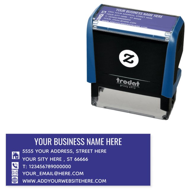 Professional Name Info Address Color Stamp Example (In Situ)