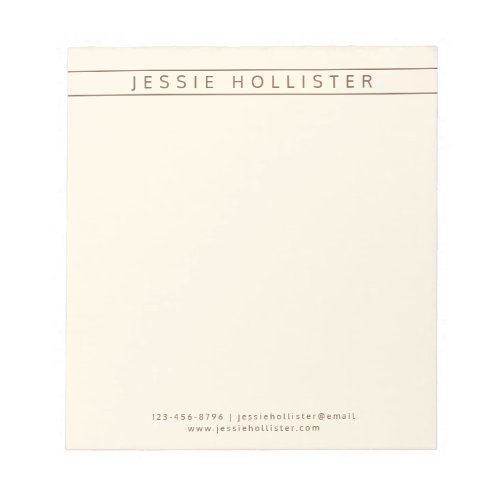 Professional Name  Info  Latte White  Brown Notepad