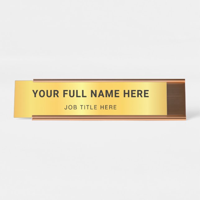Professional Name Plate Custom with Job Title Line (Front)