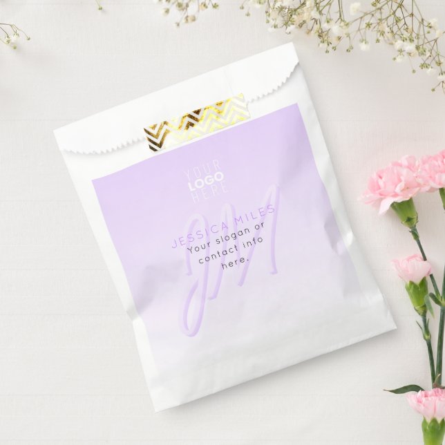 Professional Name & Slogan Template | Light Purple Favor Bag (Sealed)