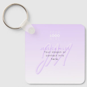 Professional Name & Slogan Template Light Purple Keychain