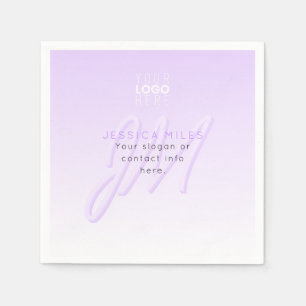 Professional Name & Slogan Template Light Purple Napkins