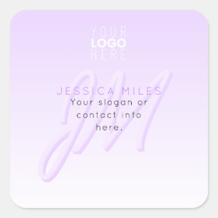Professional Name & Slogan Template   Light Purple Square Sticker