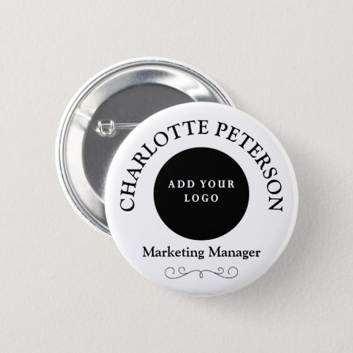 Professional  Name Tag Business Logo Office Work  Button