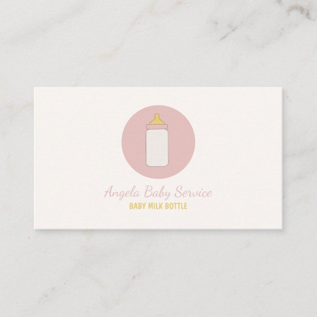Professional Nanny Milk Bottle Business Card