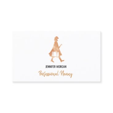 Professional Nanny Rose Gold Silhouette Babysitter Business Card Professional Nanny Rose Gold Silhouette Babysitter Business Card