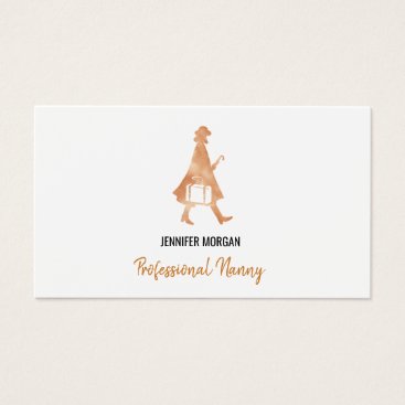 Professional Nanny Rose Gold Silhouette Babysitter Business Card Professional Nanny Rose Gold Silhouette Babysitter Business Card