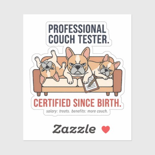 Professional Nap Expert French Bulldog Sticker