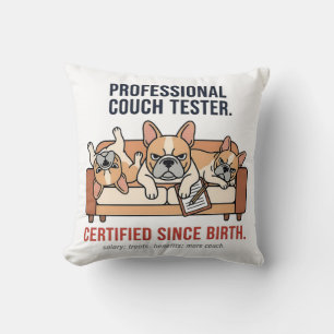 Professional Nap Expert French Bulldog Throw Pillow