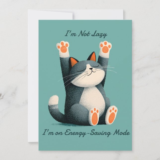 Professional Nap Taker Funny Sleeping Cat Holiday Card (Front)