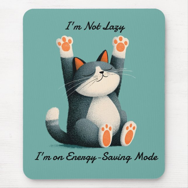 Professional Nap Taker Funny Sleeping Cat Mouse Pad (Front)