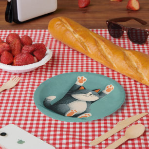 Professional Nap Taker Funny Sleeping Cat Paper Plates