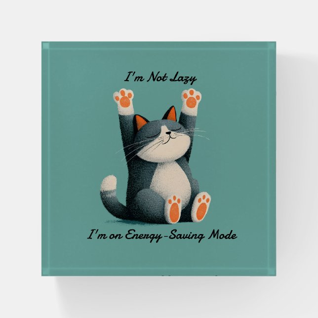 Professional Nap Taker Funny Sleeping Cat Paperweight (Front)