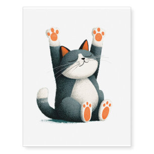 Professional Nap Taker Funny Sleeping Cat Temporary Tattoos