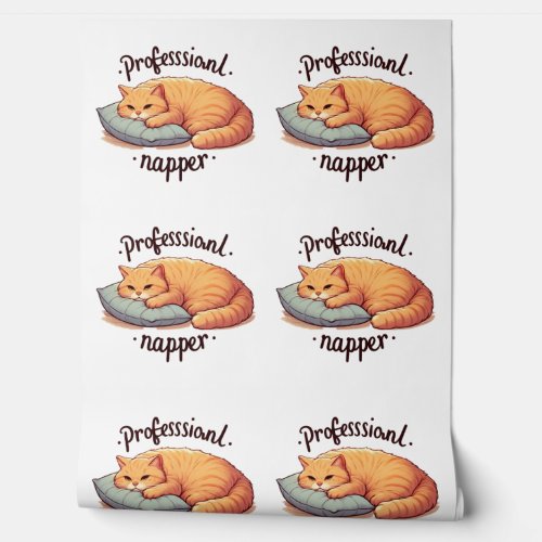 Professional Napper Cat Cozy Lazy Cat Wall Mural Professional Napper Cat Cozy Lazy Cat Wall Mural