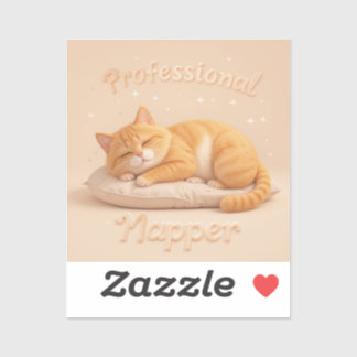 Professional Napper Cat Cute Sleeping Kitty Vinyl Sticker