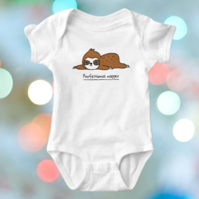 Professional Napper Sloth Funny Baby Bodysuit (Creator Uploaded)
