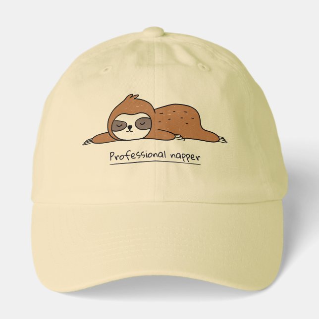 Professional Napper Sloth Funny Hat (Front)