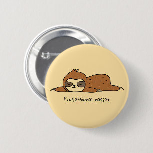Professional Napper Sloth Pinback Button
