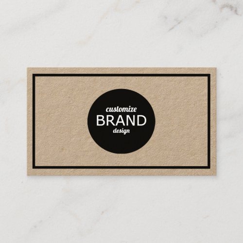 Professional Natural  Black Frame Minimalist Logo Business Card