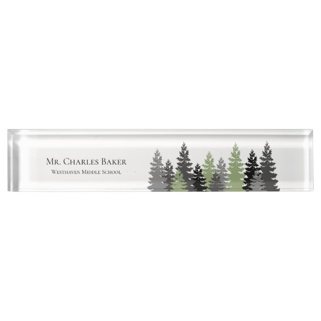 Professional Nature Inspired Teacher Desk Name Plate (Front)