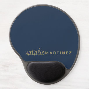 Professional Navy Blue And Gold Script Custom Gel Mouse Pad