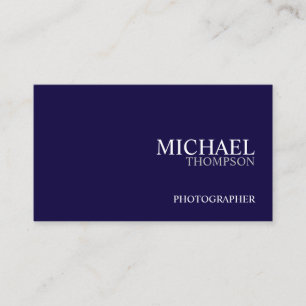 Professional Navy Blue and White Business Card