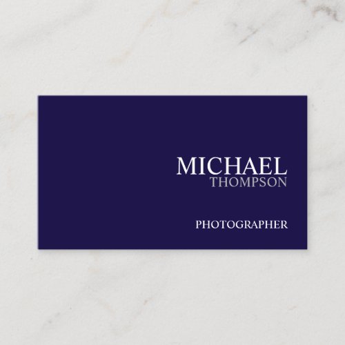Professional Navy Blue and White Business Card