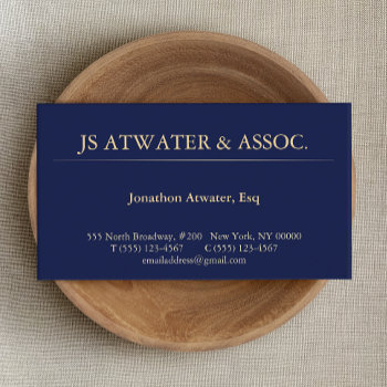Professional Navy Blue Attorney At Law Business Card by sm_business_cards at Zazzle