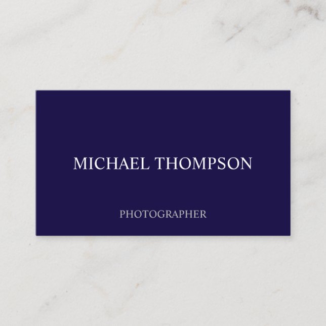 Professional Navy Blue Business Card (Front)