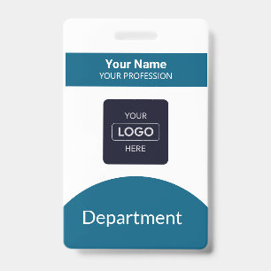 Professional Navy Blue Business Logo Name Badge