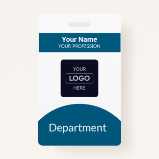 Professional Navy Blue Business Logo Name Badge