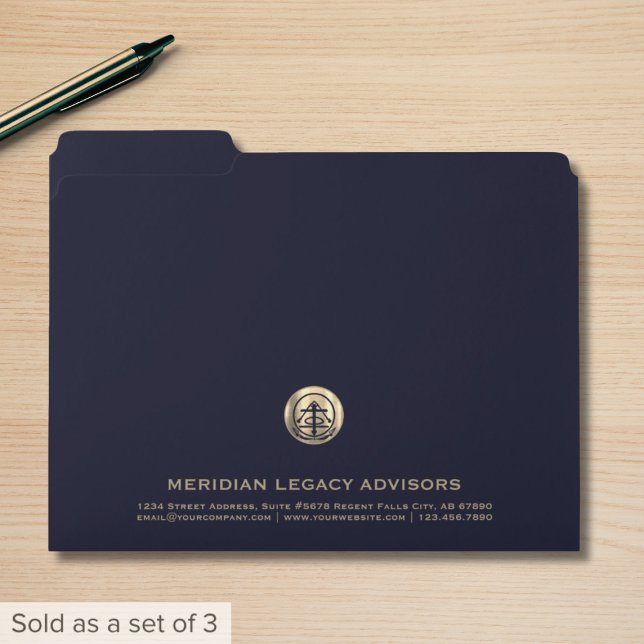 Professional Navy Blue Custom Logo File Folders (Creator Uploaded)