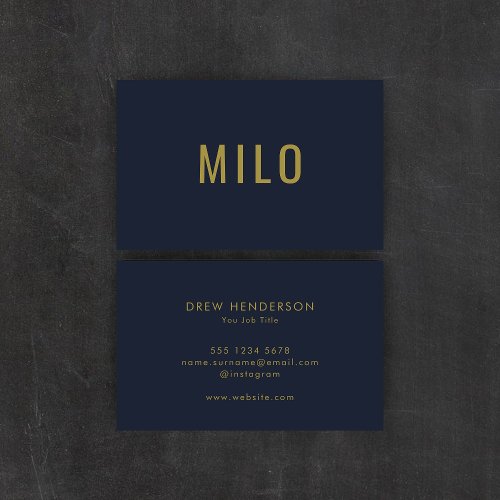 Professional Navy Blue Gold l Elegant  Luxury Business Card