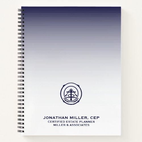 Professional Navy Blue Gradient Notebook