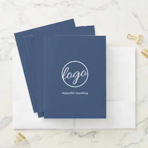 Professional Navy Blue Logo Business Pocket Folder